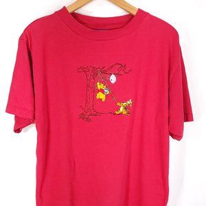 Disney Pooh 100 Acre Collection T-Shirt Women's XL Red Embroidered Pooh Tigger